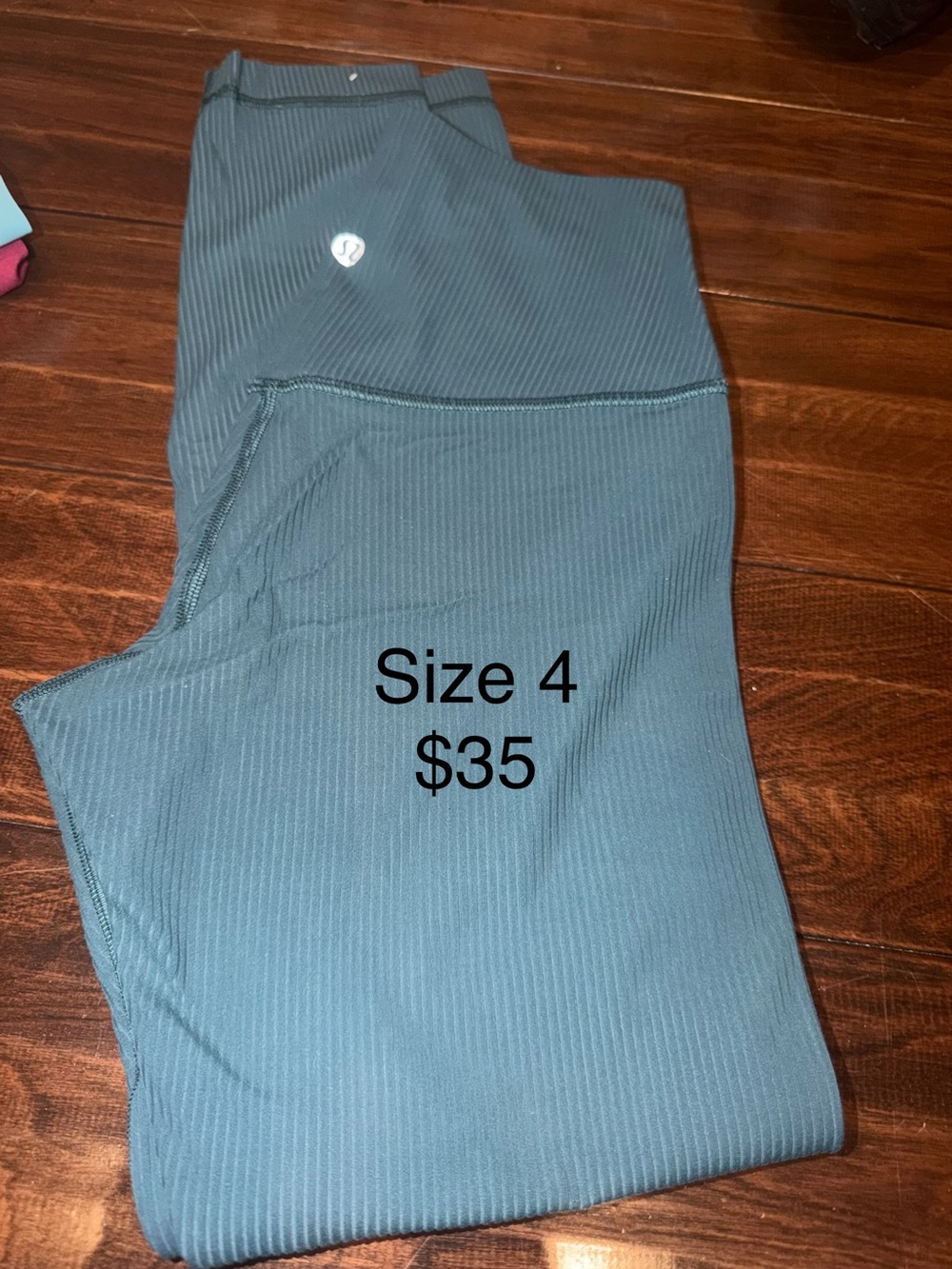 lululemon athletica Kids' Ribbed Teal Leggings